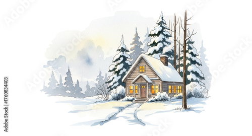 house in the snow