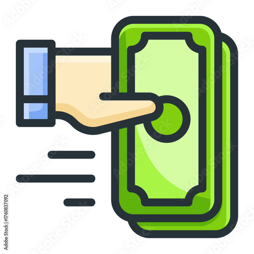 Cash on Delivery Icon Colored Outline Style