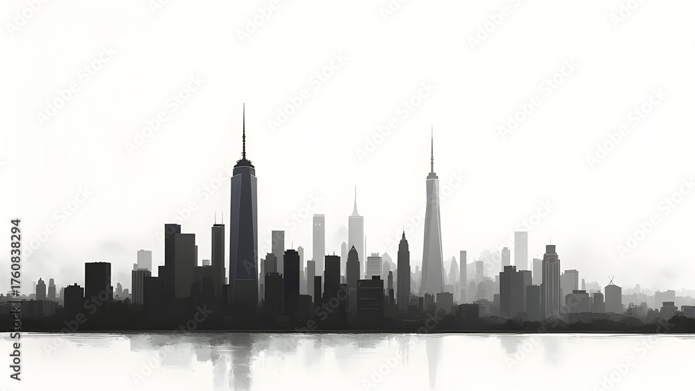 Fototapeta premium Dust jacket minimal skyline