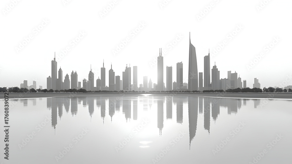 Naklejka premium Panoramic white‑field austerity