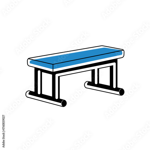 Fitness bench design on a transparent background