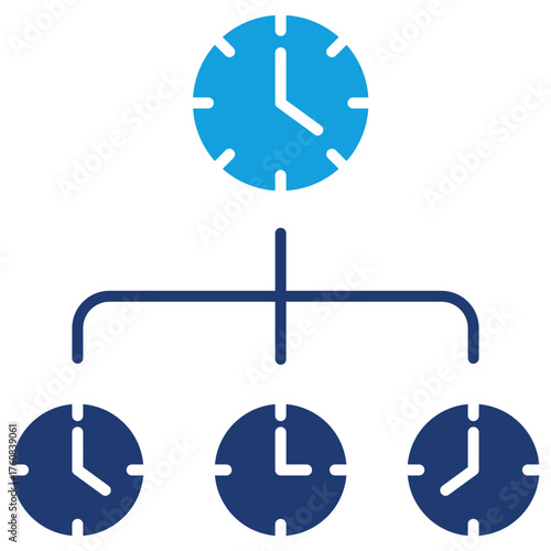 Time Management Flat Blue Icon