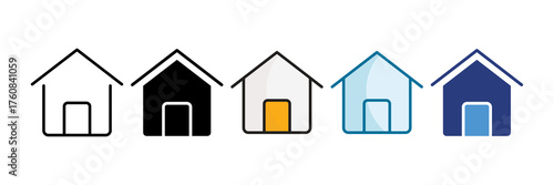 House Icon Set Multiple Style Collection