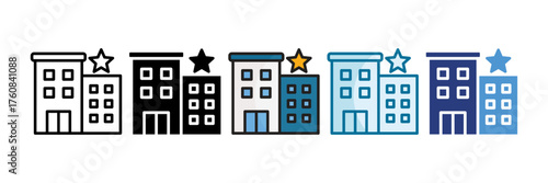Hotel Icon Set Multiple Style Collection