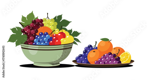 A vibrant still life featuring a bountiful collection of fresh ripe fruits.