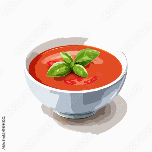 Tomatensuppe mit frischem Basilikum