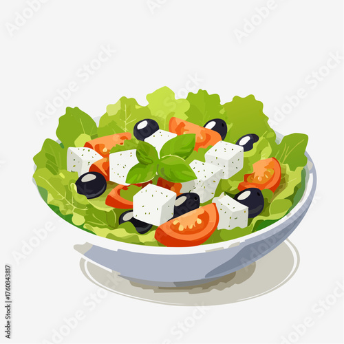 Mediterraner Salat mit Feta und Oliven
