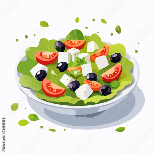 Mediterraner Salat mit Feta und Oliven