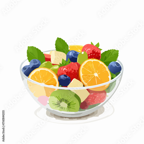 Frischer Obstsalat in Glasschale