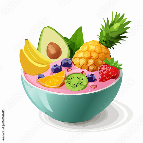 Bunte Smoothie-Bowl mit exotischen Früchten