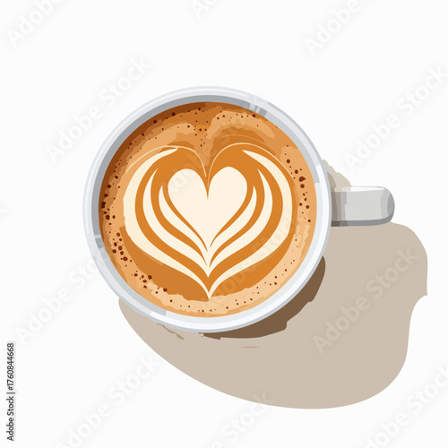 Cappuccino mit Milchschaum und Herzmuster