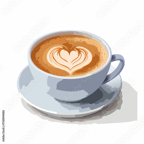 Cappuccino mit Milchschaum und Herzmuster