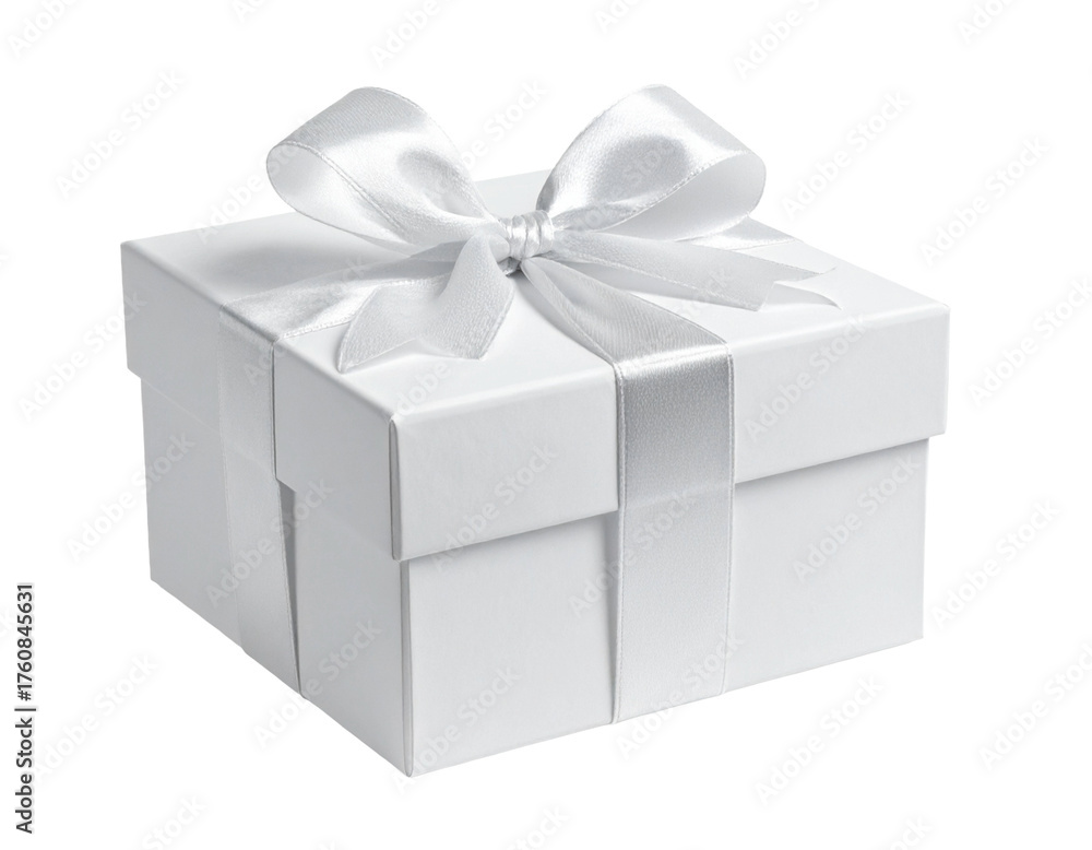 Fototapeta premium Geschenkkarton mit Schleife, transparenter Hintergrund, png