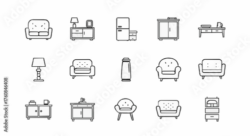 Collection of furniture icons