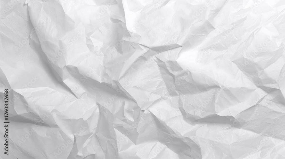 Naklejka premium Subtly Wrinkled White Paper Texture - Clean Minimal Background
