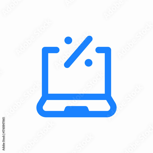 laptop discounts or special offer on laptop purchase icon sign vector