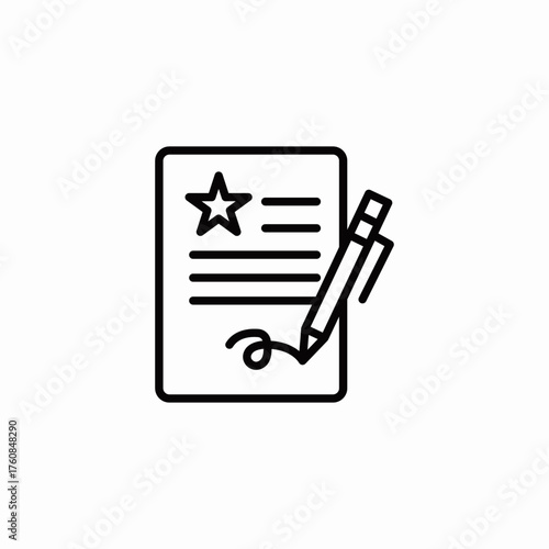scriptwriting star rating icon sign vector