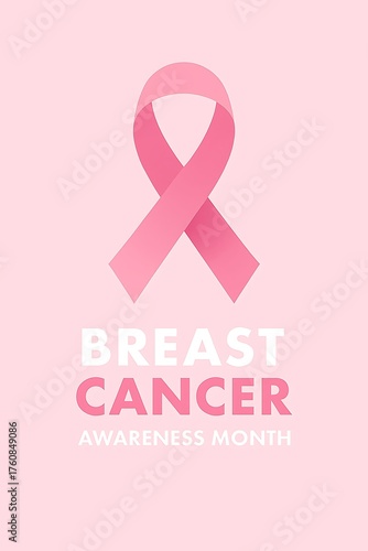 Pink ribbon symbol for breast cancer awareness month