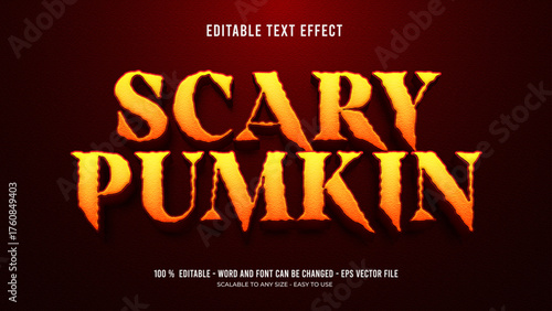 scary pumkin editable text effect 3d 