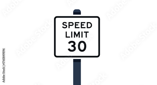 A standard rectangular speed limit sign displaying thirty miles per hour