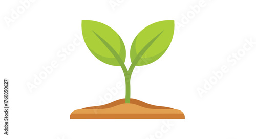 A simple illustration of a small green sprout emerging from soil