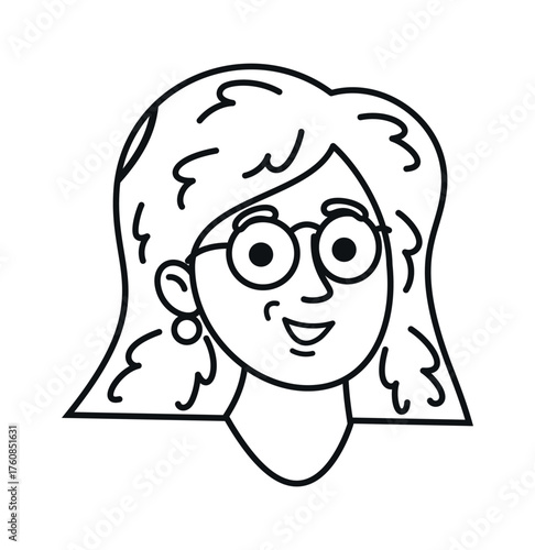 Mature woman wearing eyeglasses smiling