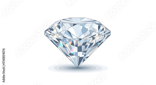 Detailed vector illustration of a brilliant diamond isolated against a clean backdrop