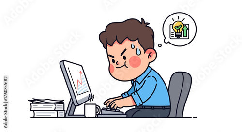 Frustrated entrepreneur seeking innovative solutions for business growth challenges displayed on a