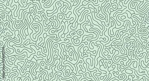 An abstract pattern of organic shapes created with dotted lines on a pale green background.