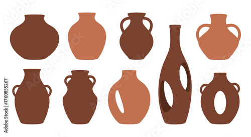 A collection of diverse handcrafted ceramic pottery and vases.