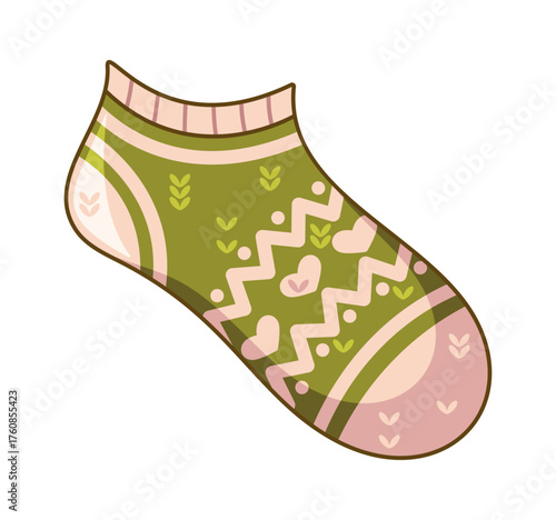 Green festive Christmas sock footwear