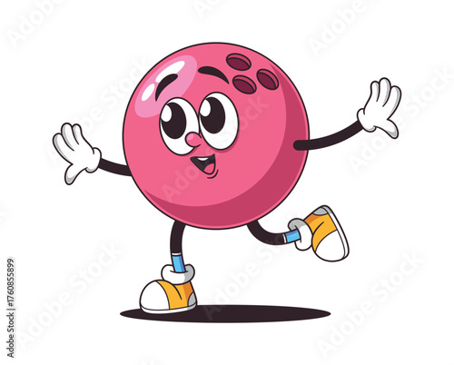 Carefree bowling ball cartoon character