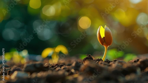 The seed, The sprouting from the seed, Generative AI Videos.