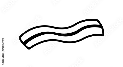 Stylized bacon strip illustration offering a minimalist design for culinary themes
