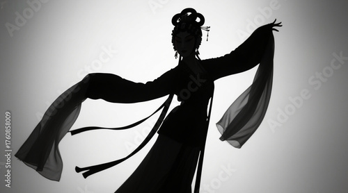 Chinese opera character silhouettes, female role silhouettes, beautiful classical charm