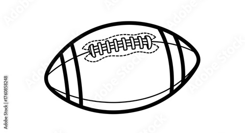 A minimalistic outline of a football, perfect for sports themed designs and illustrations