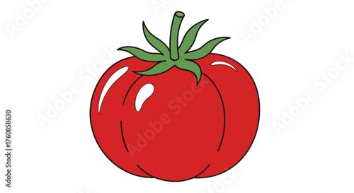 Vibrant tomato illustration capturing freshness and simplicity against white backdrop