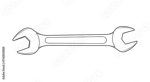 Conceptual rendering of a double open ended wrench symbolizing repair and maintenance
