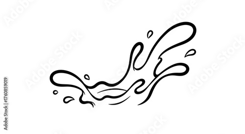 Dynamic Water Splash Illustration: A Fluid and Energetic Vector Design on White