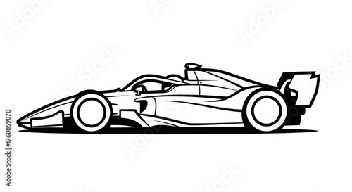 Streamlined speed: Vector illustration of a sleek, modern formula race car design
