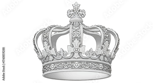 Detailed sketch of a royal crown, highlighting elegance and symbolic authority
