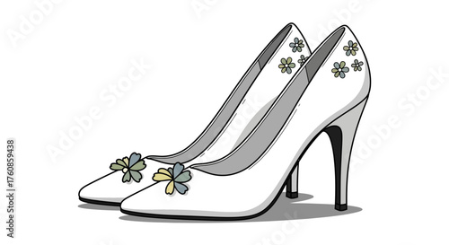 Elegant high heels with floral decorations for special occasions and celebrations