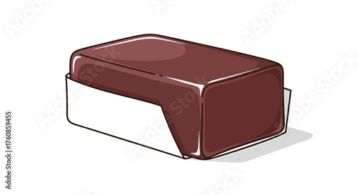 Stylized single chocolate candy in foil wrapper illustration for sweet treat projects