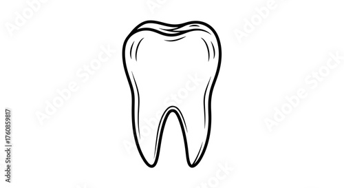 Intricate outline of a molar symbolizing oral health and dental care awareness campaign