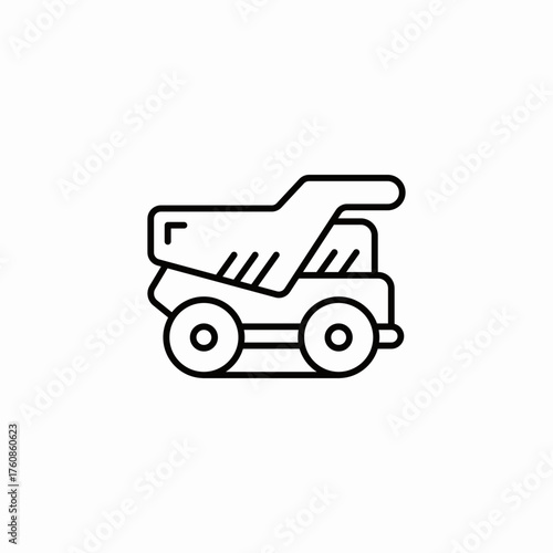 construction dump truck icon sign vector