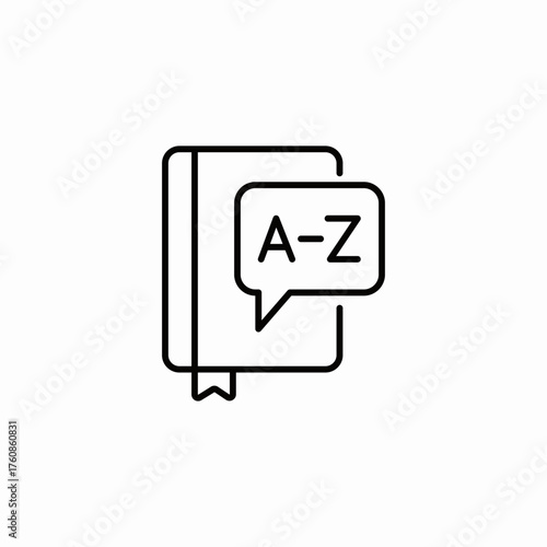 dictionary language speech icon sign vector