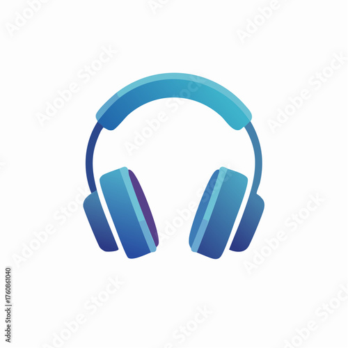 Stylized headphones illustration depicting digital audio and entertainment equipment