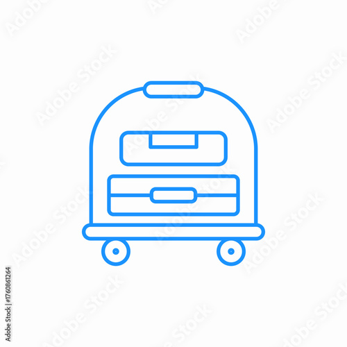 hotel suit trolley icon sign vector