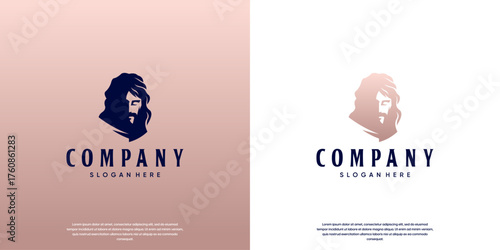 Jesus Christ logo, symbol of holiness, goodness, forgiveness, graphic design template.