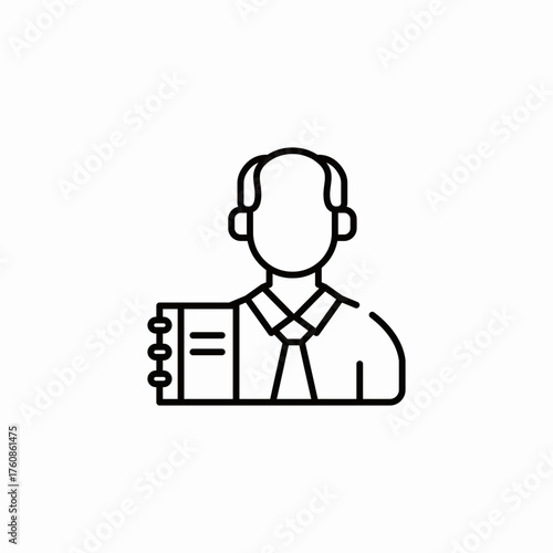 man profile resume icon sign vector